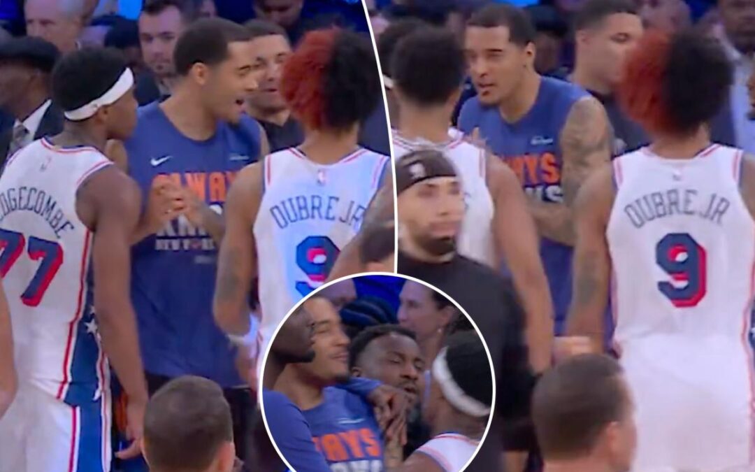 Jeremy Sochan, VJ Edgecombe get into fiery chirping match at end of tight Knicks-76ers Game 2