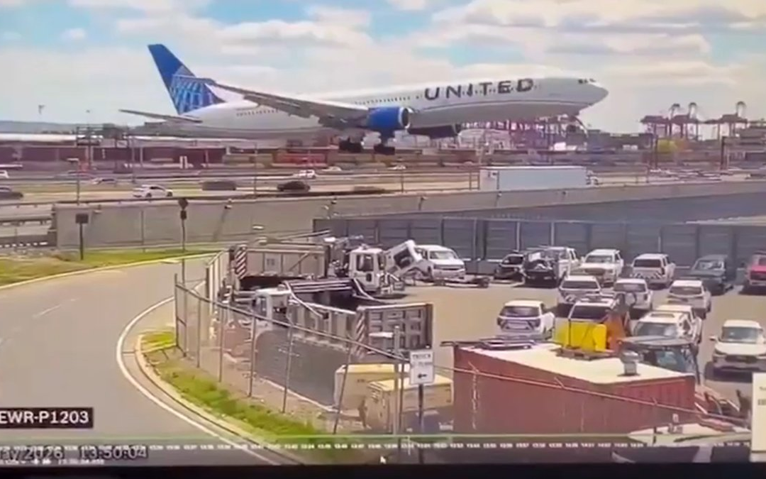 New video shows view from Newark Airport as United jet hits truck on NJ Turnpike