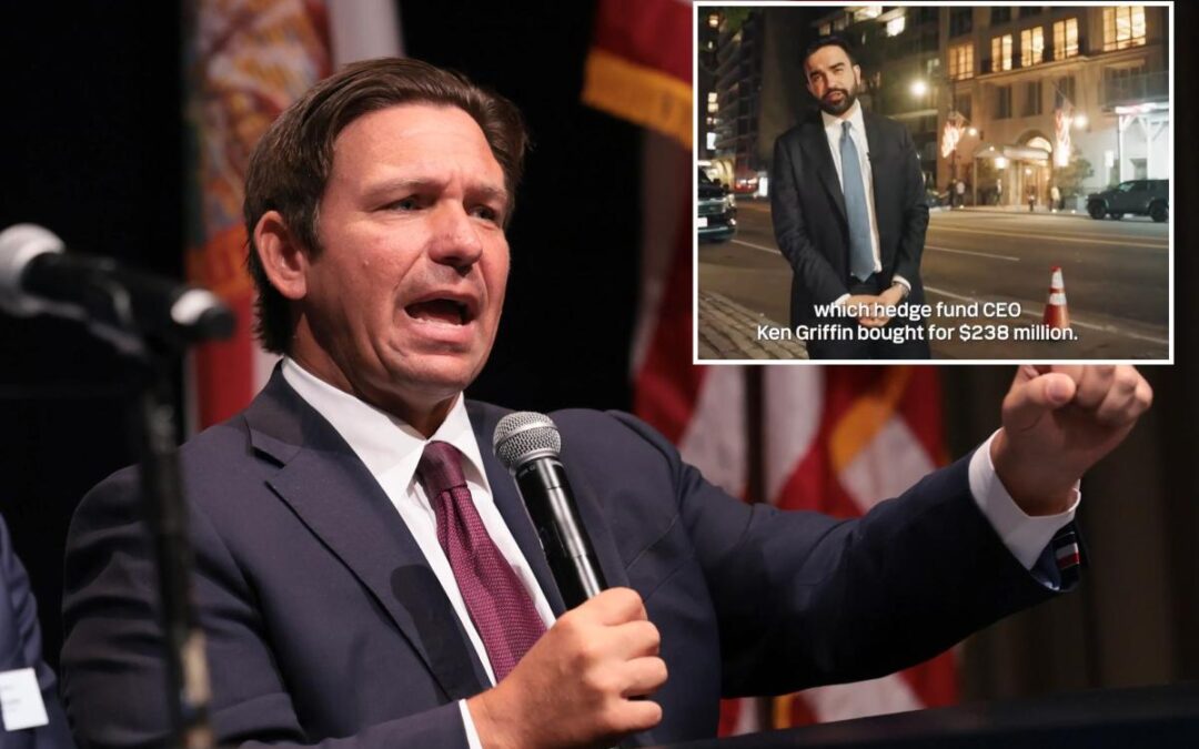 Ron DeSantis brands NYC mayor  Zohran Mamdani ‘realtor of the year’ for driving taxpayers to Florida