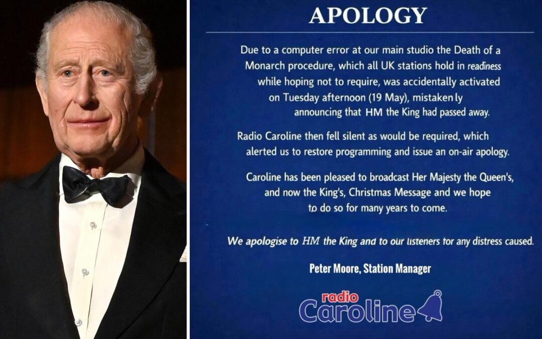 UK radio station mistakenly announces King Charles’ death in on-air blunder