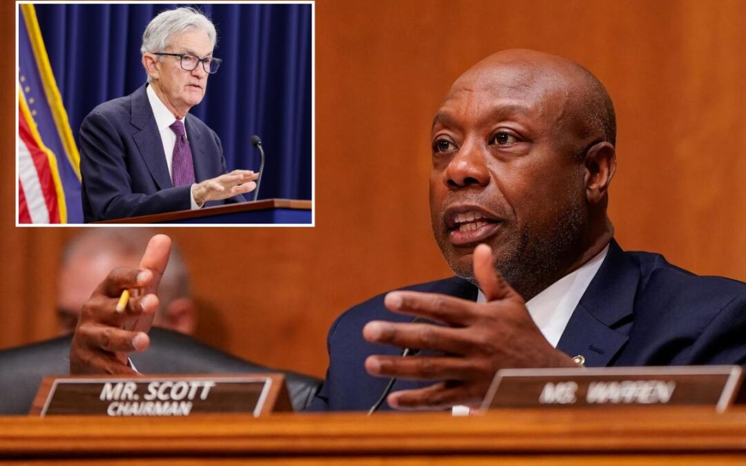 Sen. Tim Scott ‘praying’ Jerome Powell leaves Fed this month — and hints chairman has an agenda by staying on