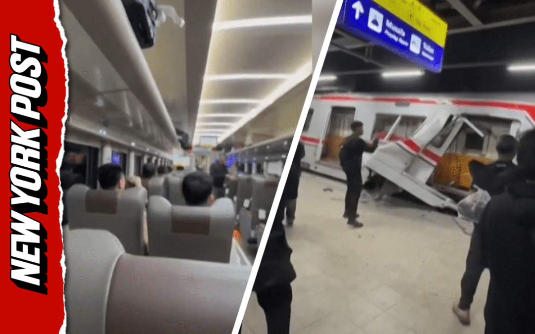Shocking footage shows moment train collides in Indonesia