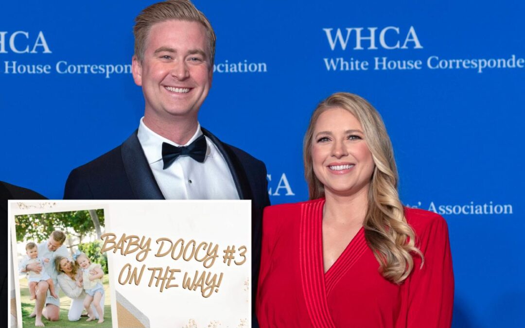 Fox News star Peter Doocy announces wife Hillary Vaughn is pregnant with third child