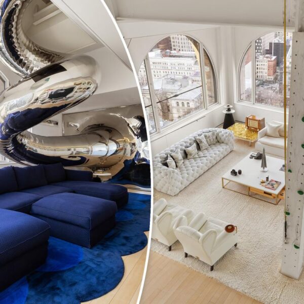No need to take the stairs in this NYC penthouse with a 4-story steel slide — which just found a buyer