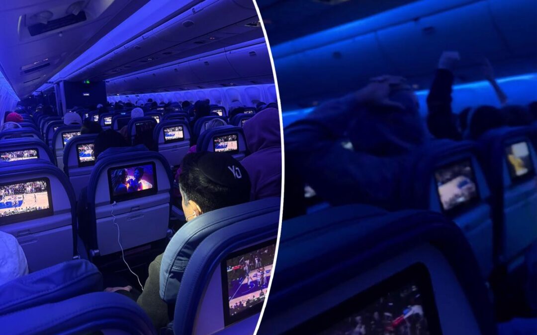 Excited Knicks fans turn Delta flight into raucous watch party, erupting over win at 30,000 feet 