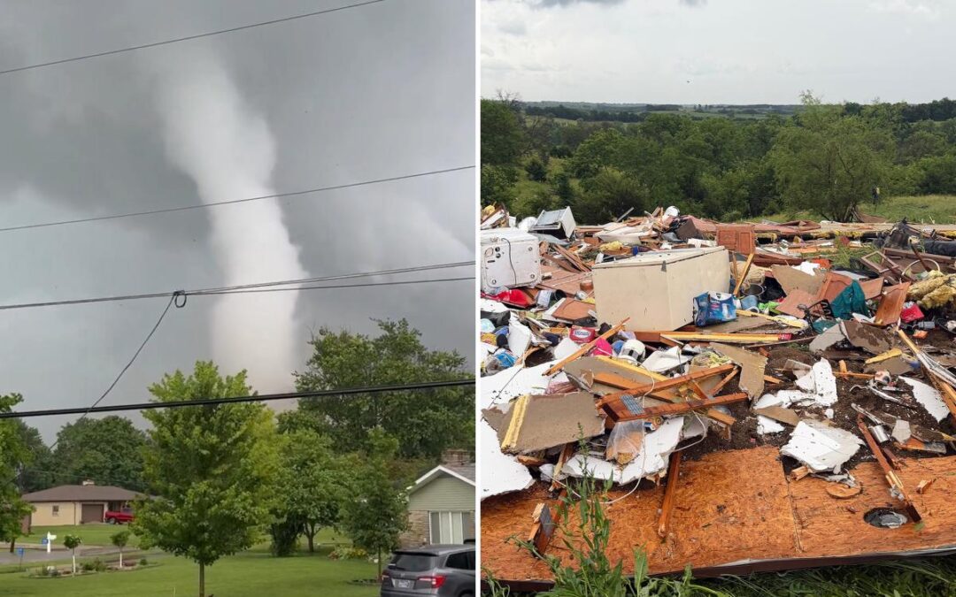 Tornadoes pummel communities outside Chicago, tearing up homes and toppling power poles