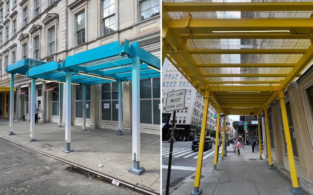 City shows off models of proposed sidewalk sheds