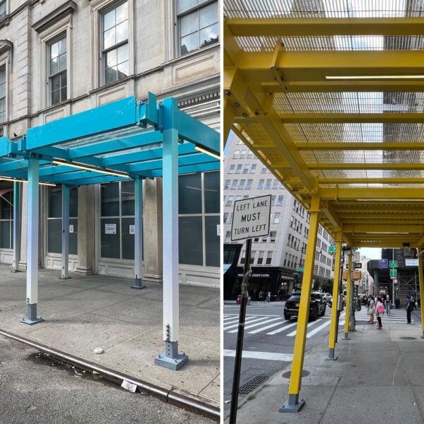 City shows off models of proposed sidewalk sheds