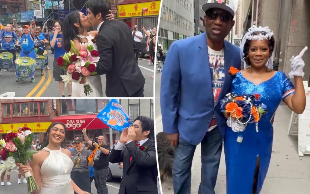 Couple engaged for 53 years finally marry among millions at historic Knicks parade