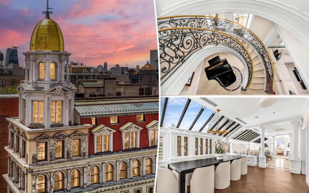 NYC penthouse set inside a massive golden dome could sell for 76% off as it heads to auction