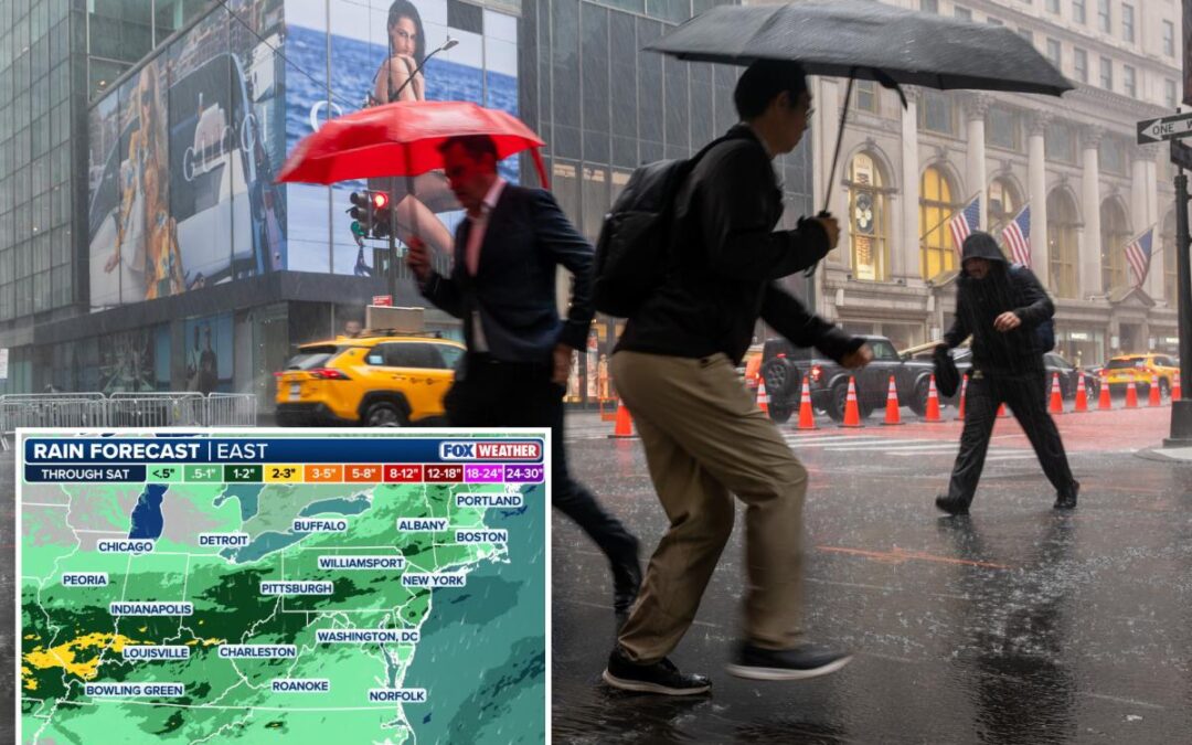 Heavy rain to batter the Northeast over the weekend