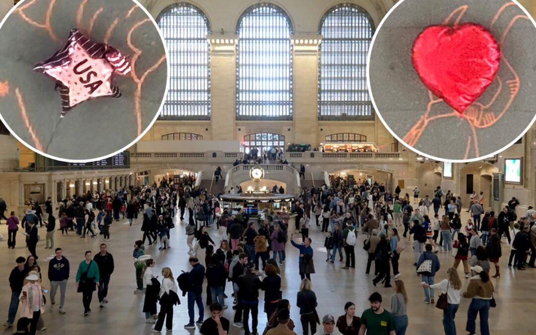 Here’s the story behind the mysterious balloons floating in Grand Central Station