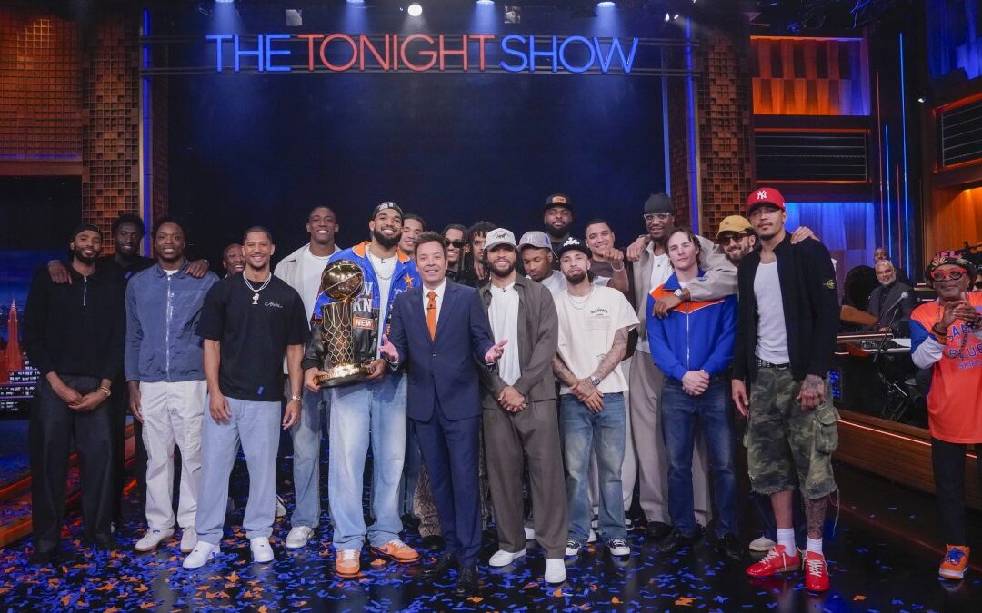 Knicks appear on ‘Tonight Show' as Fallon raises championship memento to rafters