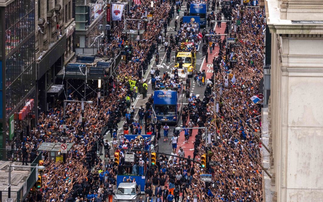 Knicks revel in their NBA victory parade as joyous fans and celebs fill the streets