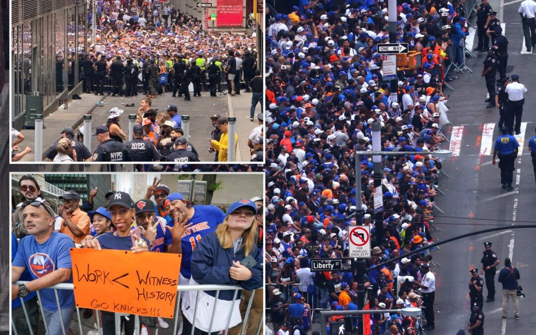 All the viewing areas for Knicks ticker-tape parade are already full — hours before epic celebration begins: NYPD