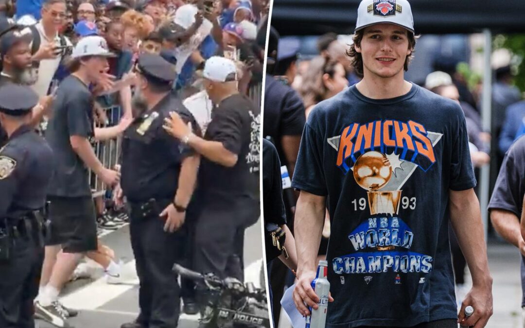 Cops stop Knicks’ Tyler Kolek thinking he’s a fan during parade