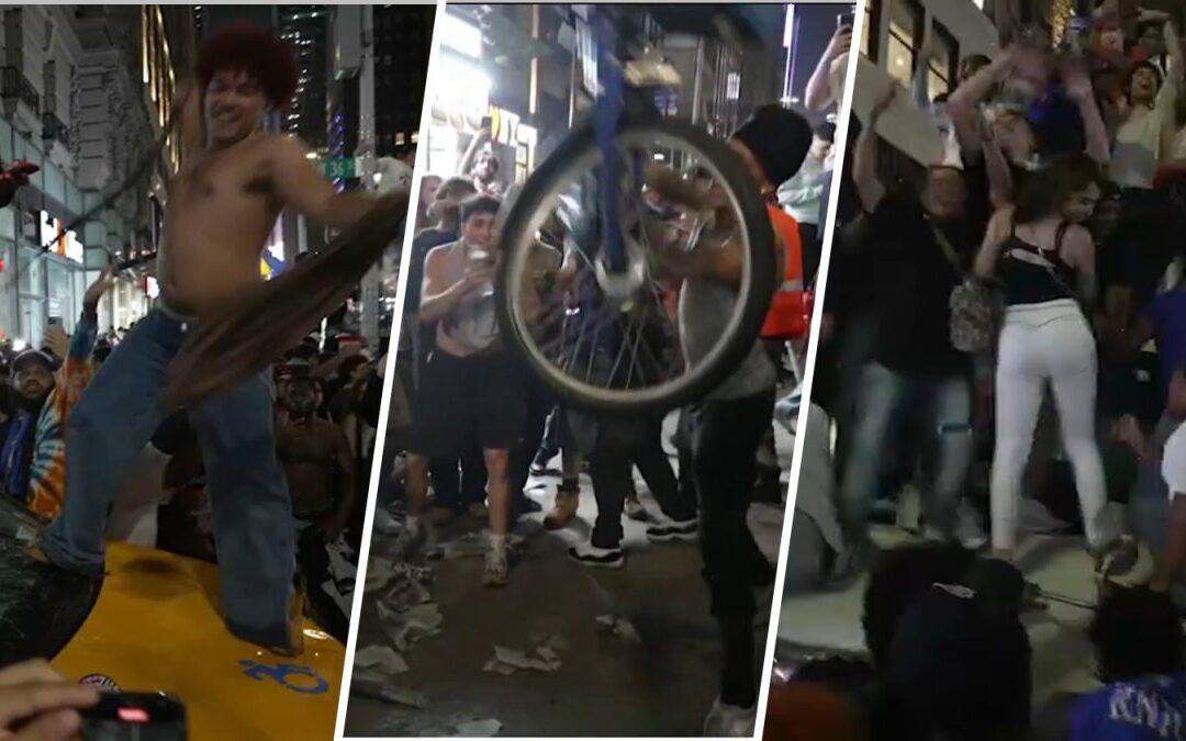 ▶ 50+ taken into custody as wild video shows Knicks fans go nuts over Game 4 win
