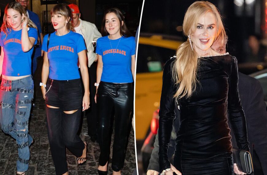 Nicole Kidman adorably reacts to Taylor Swift, Haim’s Knicks inspired T-shirt tributes