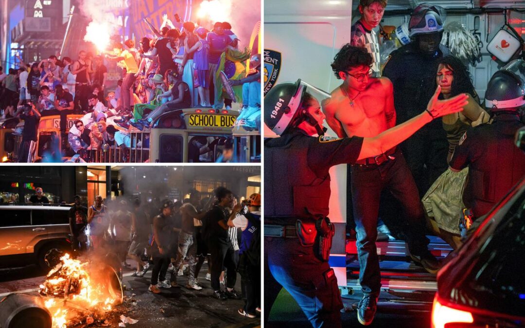 63 people arrested, 4 stabbings and 1 shooting reported in NYC after Knicks fans go wild celebrating NBA Finals win