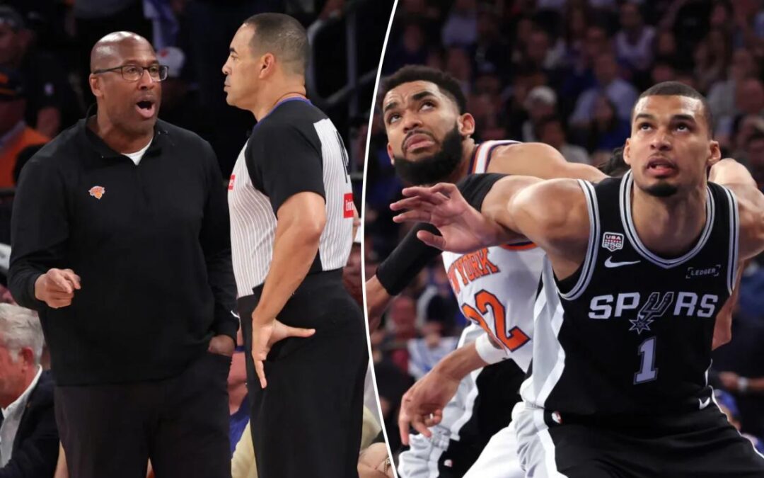 Knicks coach Mike Brown fumes at refs over free-throw disparity after Game 3 loss to Spurs