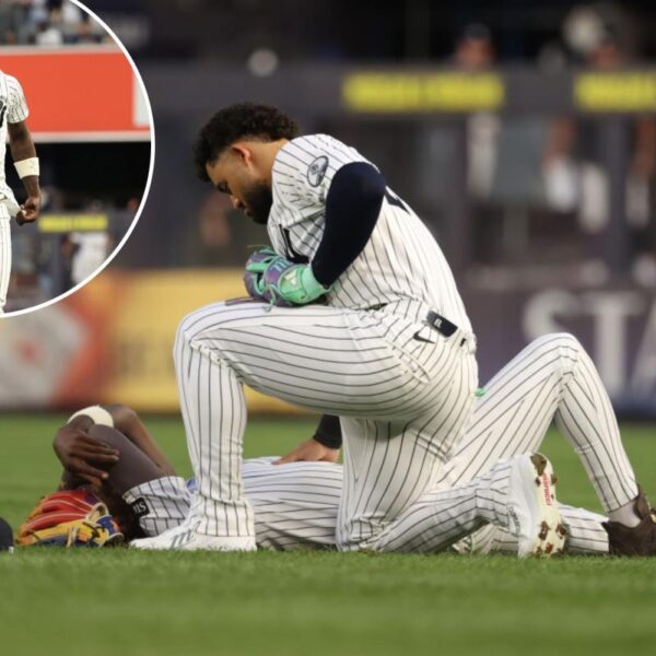 Jazz Chisholm Jr. exits after scary collision with Jasson Dominguez in Yankees injury worry