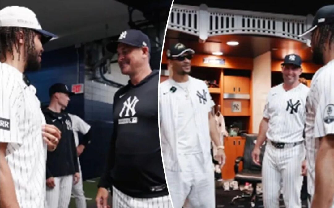 Jalen Brunson and Josh Hart mic’d up in behind-the-scenes video from Yankee Stadium celebration