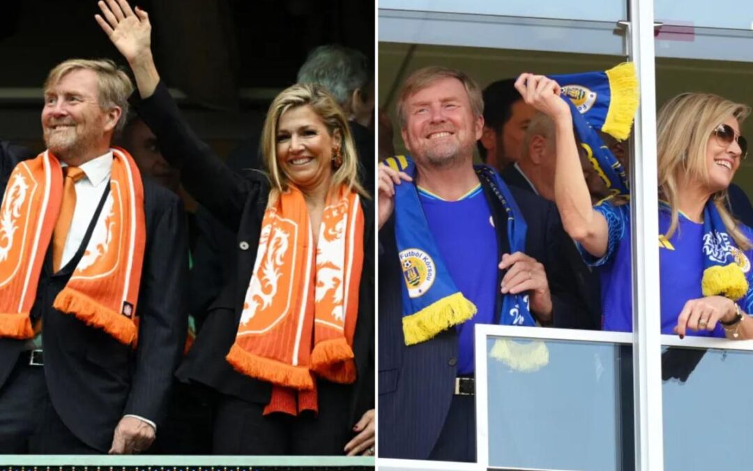 Dutch royals swap orange for blue as they cheer for Netherlands, then Curaçao at World Cup