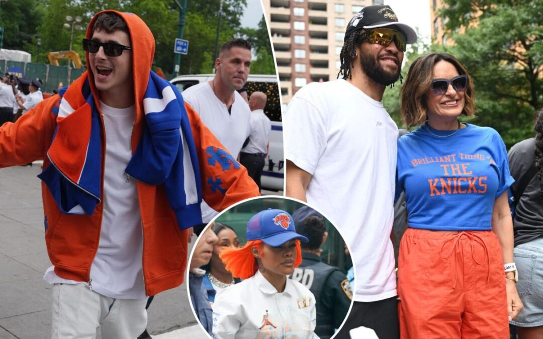 Custom jerseys, puns and designer hoodies: The best celebrity fashion moments from the Knicks NBA Championship parade