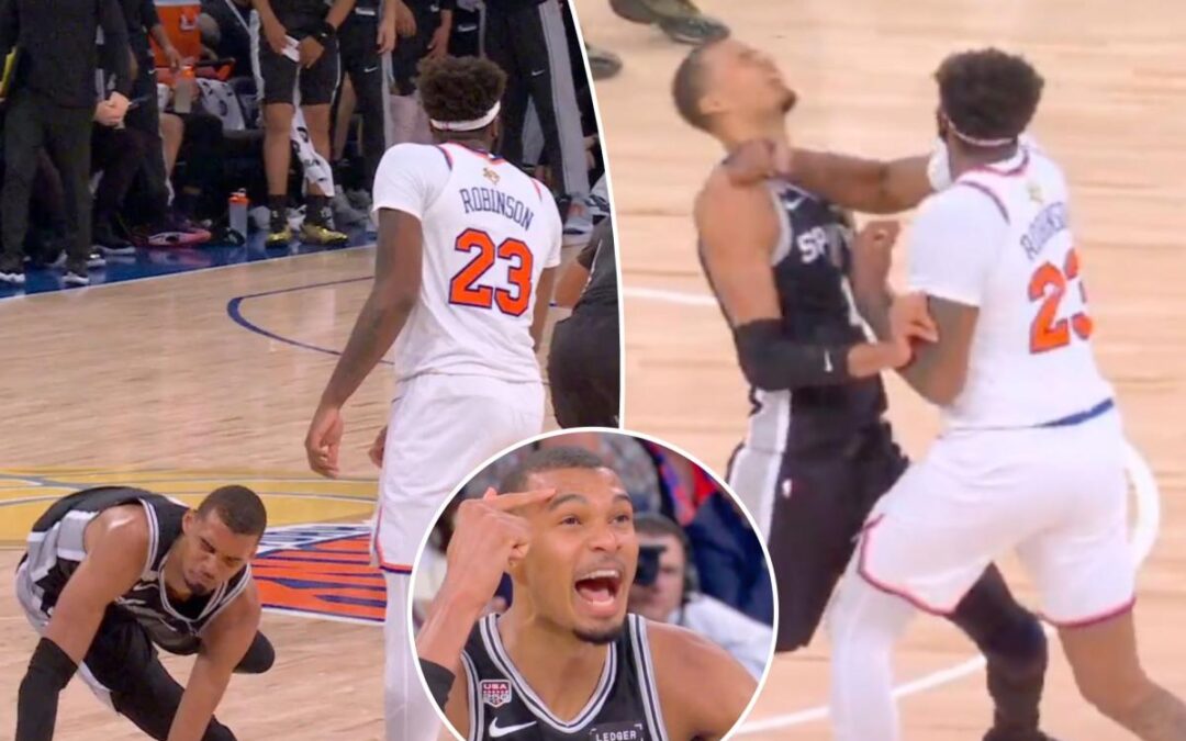 Tensions rise in NBA Finals Game 4 as Mitchell Robinson throws elbow at Victor Wembanyama