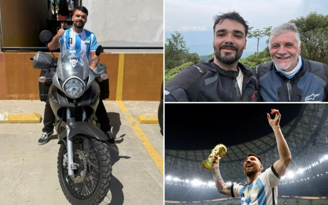 Father and son trek 9,000 miles on motorcycles from Argentina to US to see the World Cup — but have no tickets
