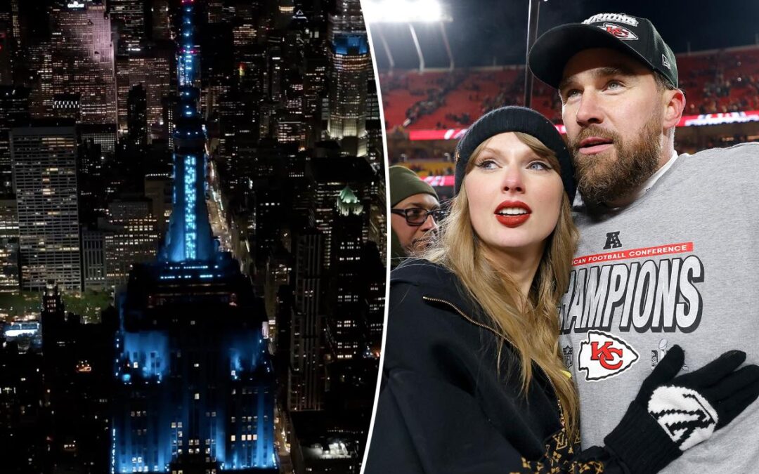Empire State Building lights up for Taylor Swift and Travis Kelce’s wedding: ‘Her something blue’