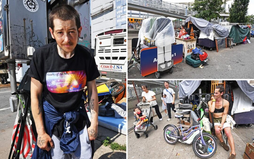 NYC refuses to tear down trash-filled encampments outside the Intrepid — earning Mamdani rave reviews from homeless