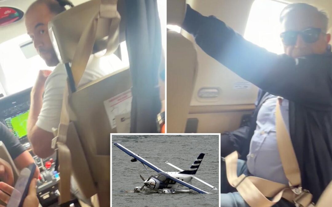 Harrowing video captures moment inside seaplane as it crashes into NYC’s East river carrying 8 passengers