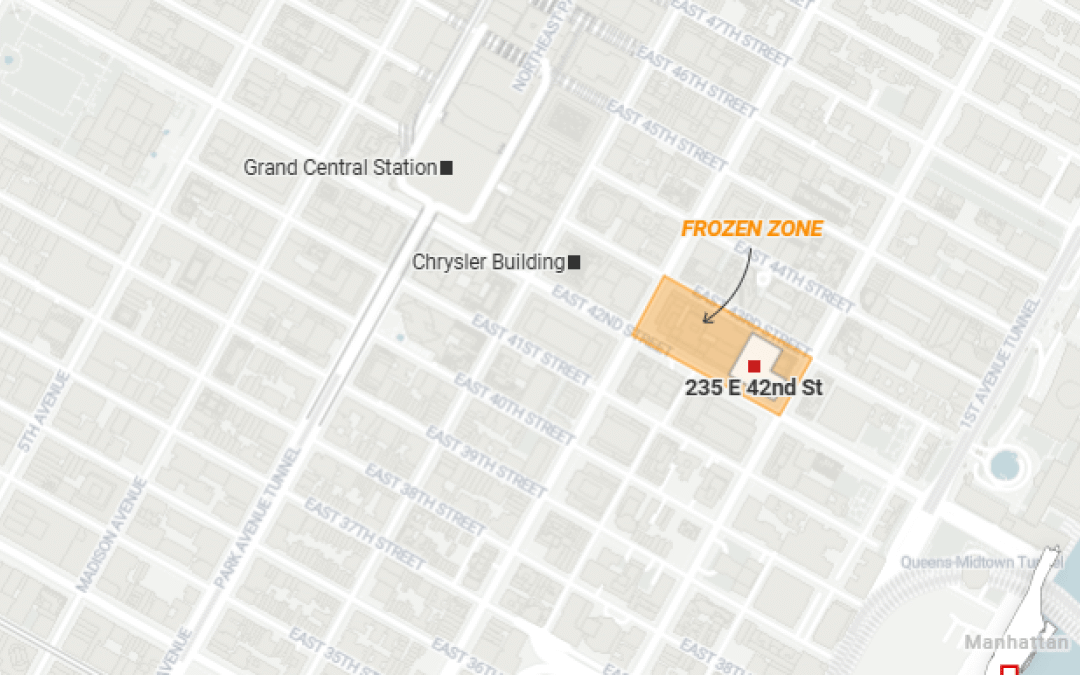 MAP: Frozen zone around buckling Manhattan high-rise