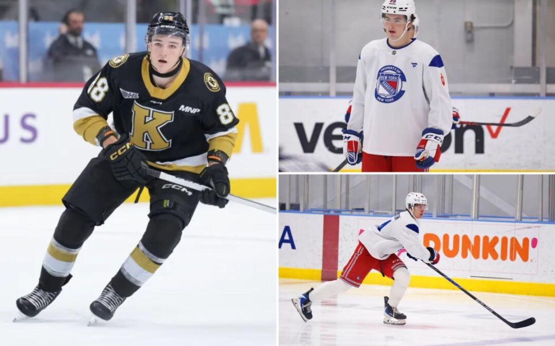 Trio of prospects reunited with Rangers after being linemates for historic OHL season