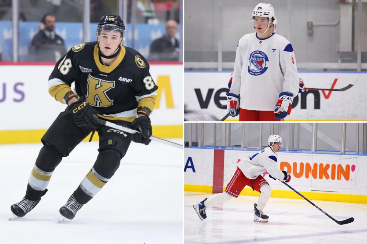 Trio of prospects reunited with Rangers after being linemates for historic OHL season