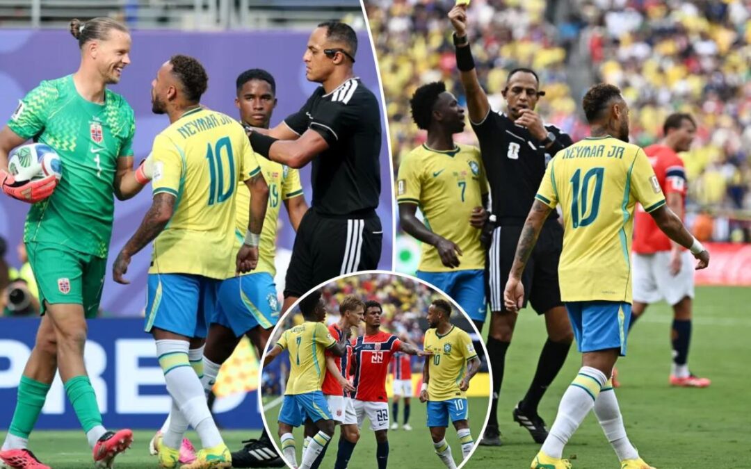 Neymar taunts Norway goalie after scoring Brazil’s only goal in chippy end to World Cup career